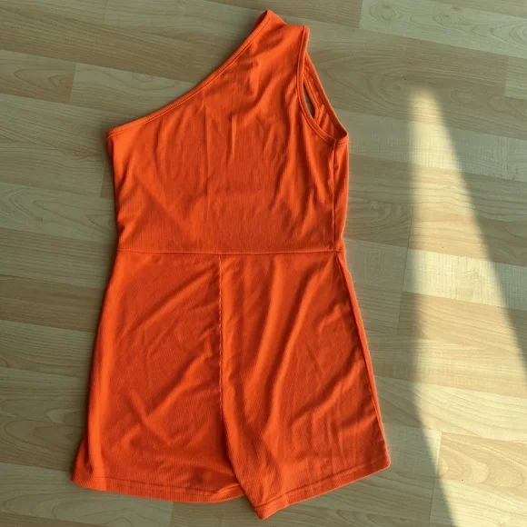 NEON ASYMMETRICAL CUT OUT ROMPER - Picture 4 of 4